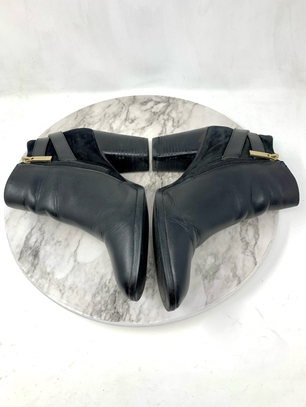 Louise Et Cie Vasca Black Leather & Suede Ankle Boot with Buckle 8 Preppy Chic - Picture 7 of 16